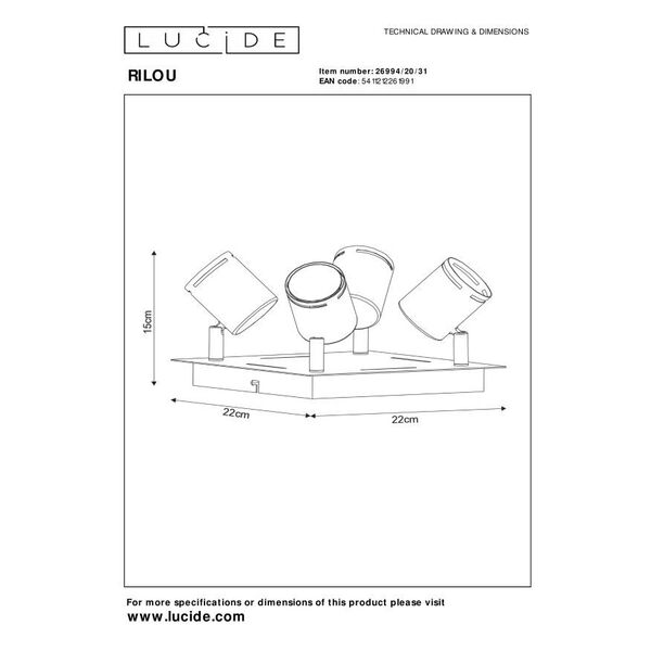 RILOU Spot LED 4x5W  White