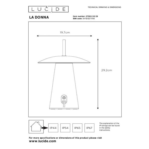 LA DONNA Table lamp Led 2W 2700K Antracite