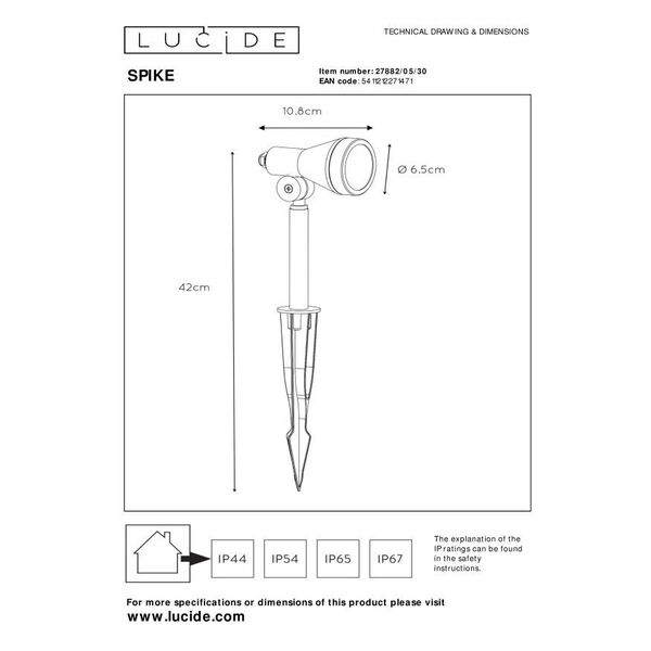 SPIKE Spot LED GU10/5W 320LM Black