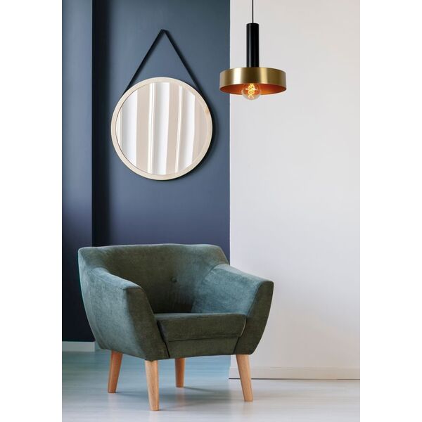 GIADA Pendant E27/60W Ø 30cm Matt Black/Satin Bras