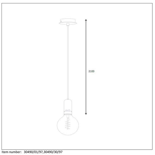 DROOPY Pendant E27/4W excl. H10 Ø4.5cm Rusty