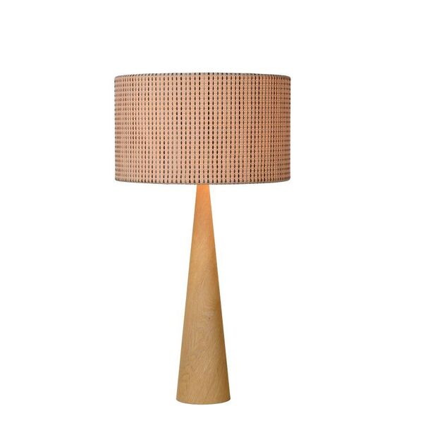 CONOS Table Lamp E27 H65 D35cm Wood/Shade Brown