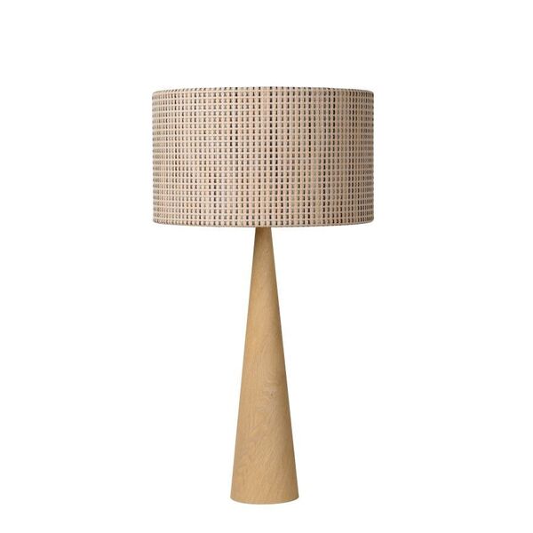 CONOS Table Lamp E27 H65 D35cm Wood/Shade Brown