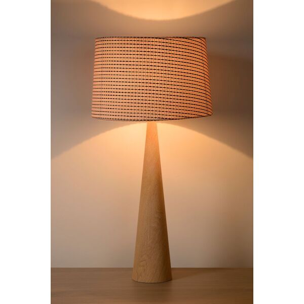 CONOS Table Lamp E27 H65 D35cm Wood/Shade Brown