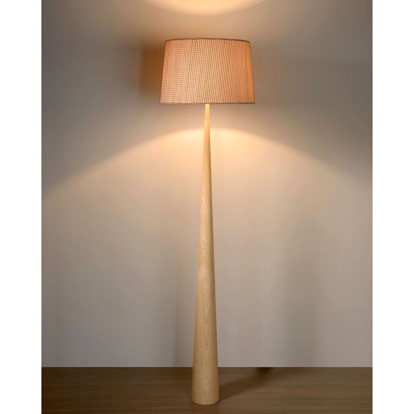 CONOS Floor Lamp E27 H177 D48cm Wood/Shade Brown