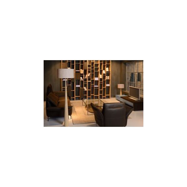 CONOS Floor Lamp E27 H177 D48cm Wood/Shade Brown