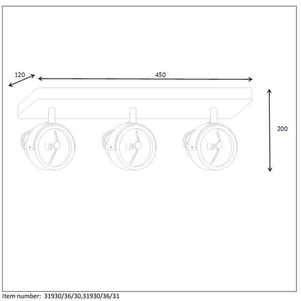 TALA LED Spot 3xG53/AR111-12W 600LM 2700K White