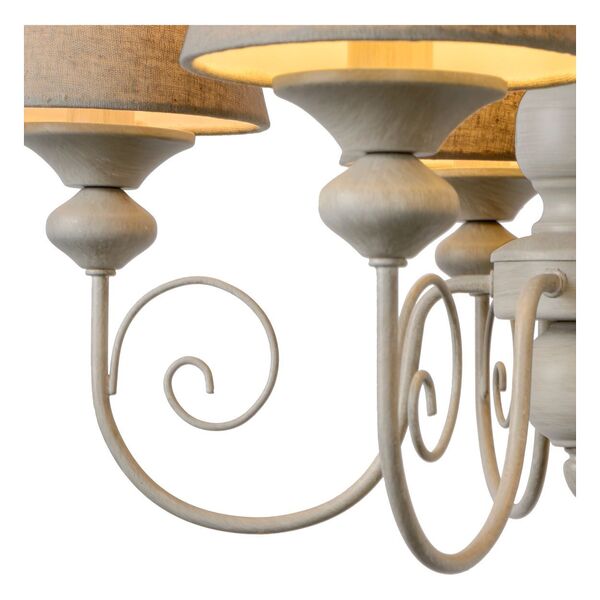 ROBIN Chandelier 5xE14 Ø57cm Shade Linen/Taupe