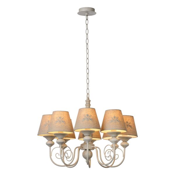 ROBIN Chandelier 8xE14 Shade Linen/Taupe