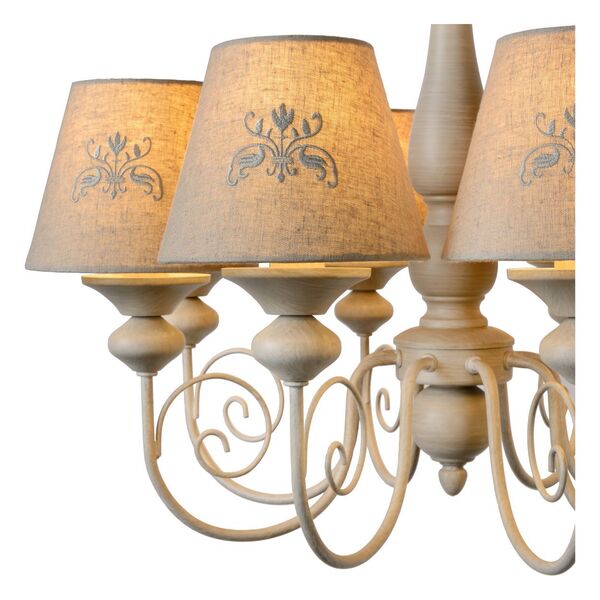 ROBIN Chandelier 8xE14 Shade Linen/Taupe