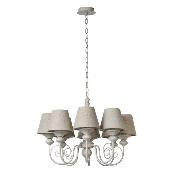 ROBIN Chandelier 8xE14 Shade Linen/Taupe