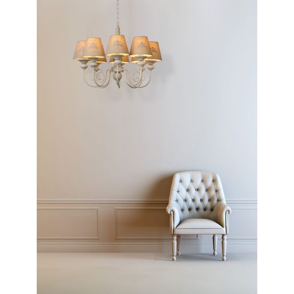 ROBIN Chandelier 8xE14 Shade Linen/Taupe