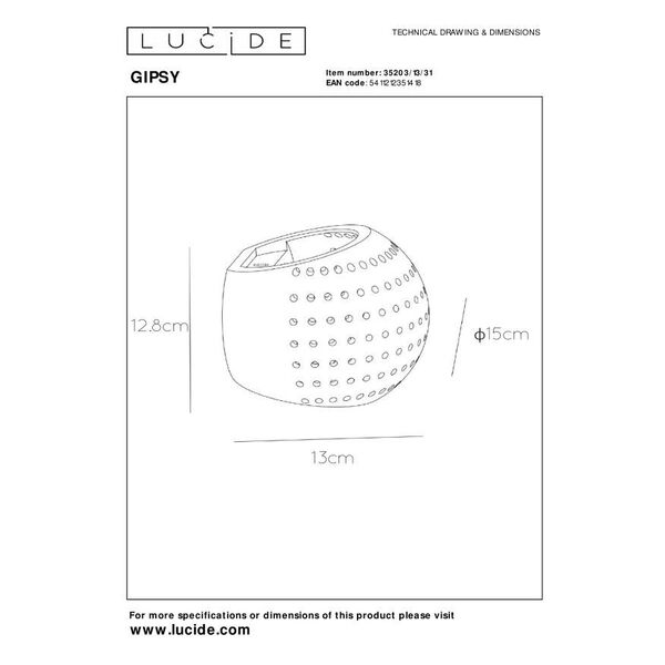 GIPSY Wall Light Round G9 15/13/12.8cm White