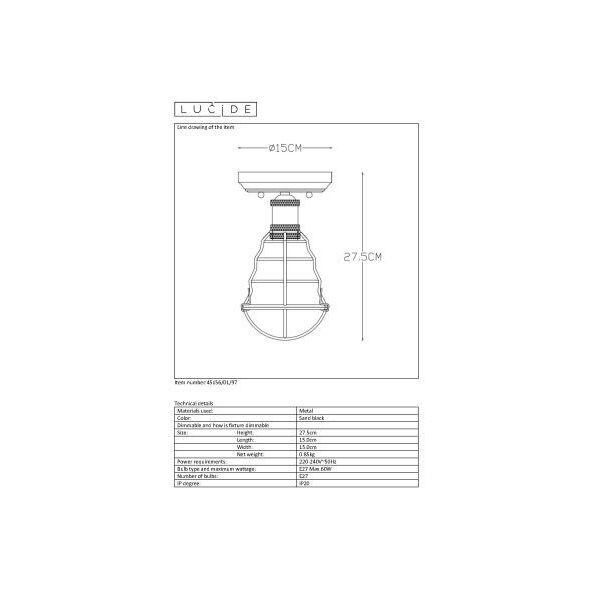 ZYCH Ceiling light  E27/60W Ø 14cm Rusty