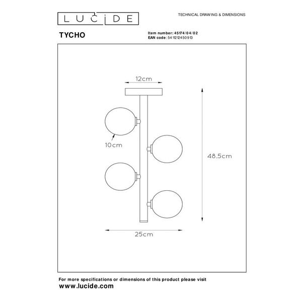 TYCHO Ceiling Light  4xG9 28W Satin Bass