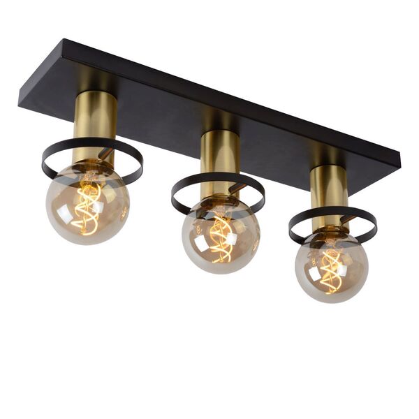 ANAKA Ceiling light 3x E27/60W Black/Satin Brass