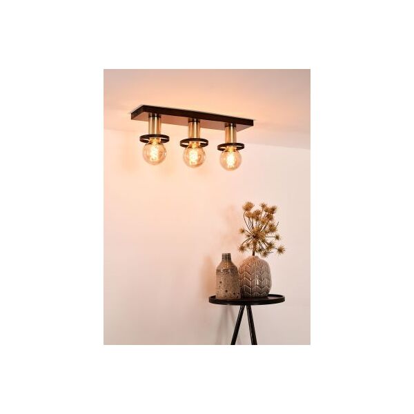 ANAKA Ceiling light 3x E27/60W Black/Satin Brass