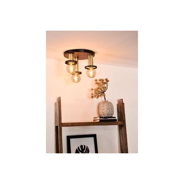 ANAKA Ceiling light 3x E27/60W Ø 30cm Black/Satin