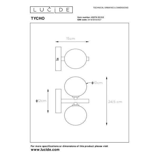 TYCHO Wall light 2xG9 28W Satin Brass