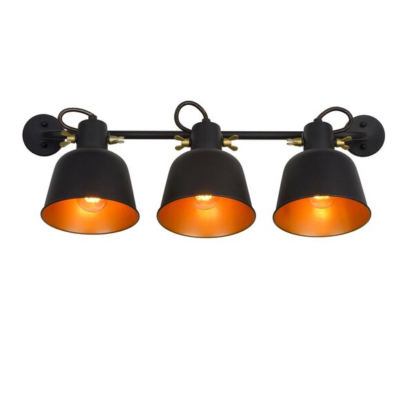 PIA Wall llight 3xE27/60W Satin Black/Satin gold