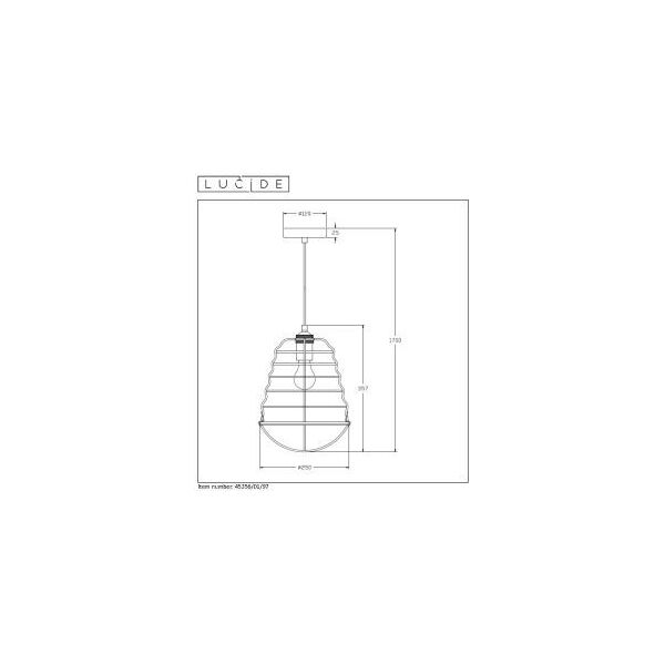 ZYCH Pendant  E27 H38cm Ø25cm Rost Brown