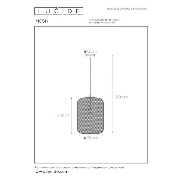 MESH Pendant Ø 35cm E27/40w Satin Brass