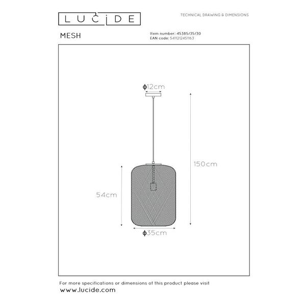 MESH Pendant Ø 35cm E27/40w Black