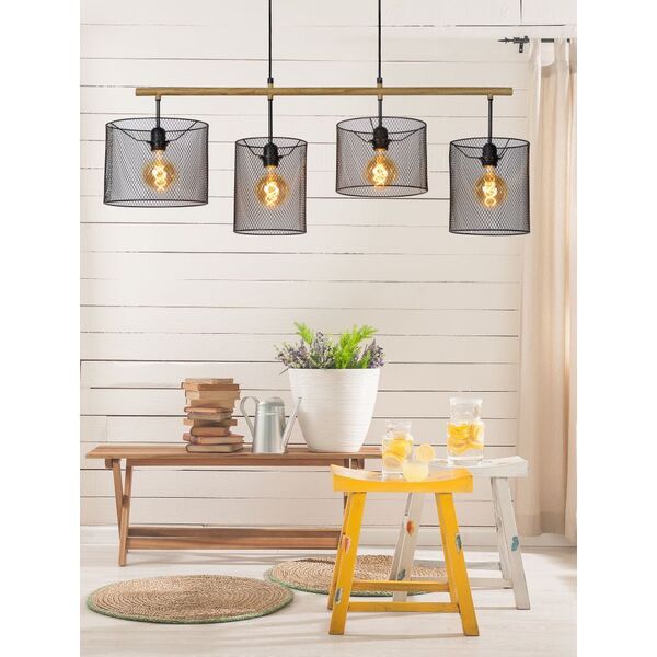 BASKETT Pendant 4xE27 L107cl Black