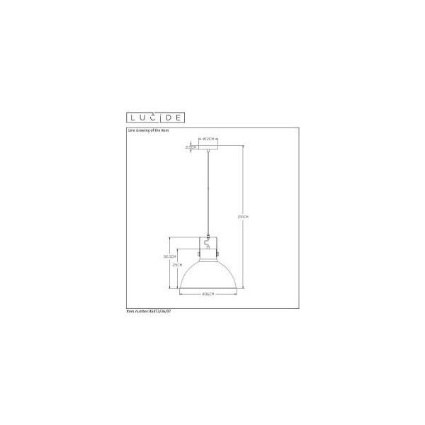 DAMIAN Pendant E27/40W Ø36cm Rust Black