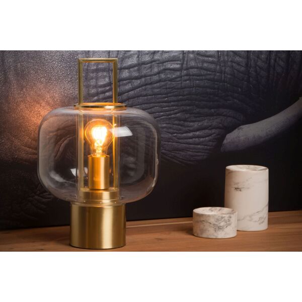 SOFIA Table lamp Ø 24cm E27/40W Satin brass/Glass