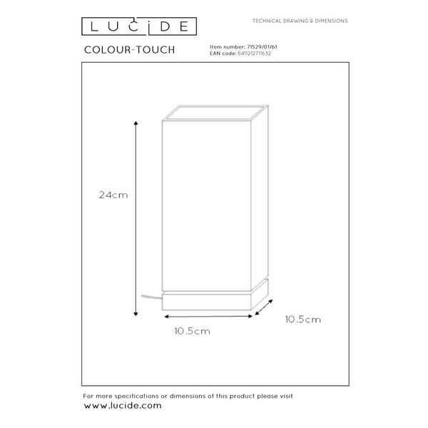 COLOUR-TOUCH Table Lamp E14/40W 10,5/10,5/24cm W