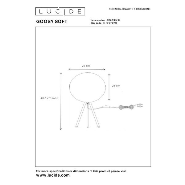 GOOSY SOFT Table Lamp E14 Ø25cm White