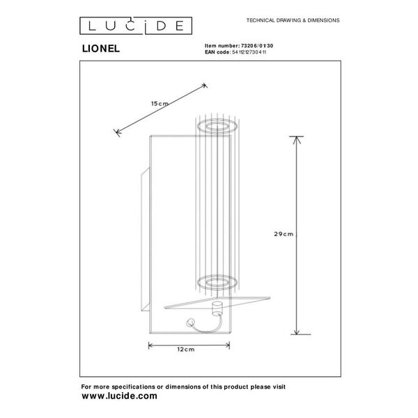 LIONEL Wall Light 1xE27/40W Black