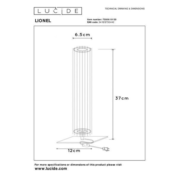 LIONEL Table lamp 1xE27/40W Black