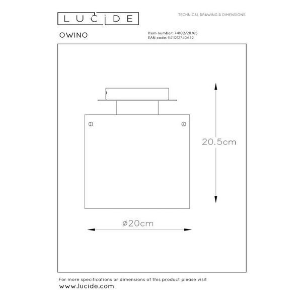 OWINO Ceiling Light GU10 LED Ø 20cm Black/Smoke Gl