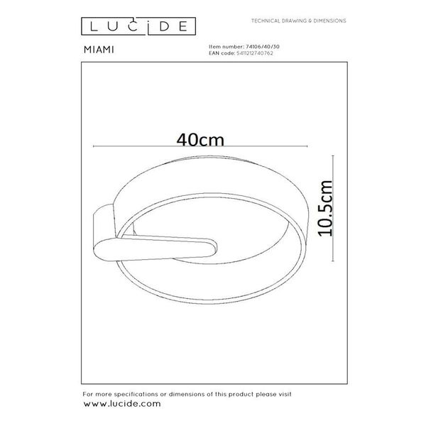 MIAMI Ceiling Light  Integr. Led Ø 40cm Black