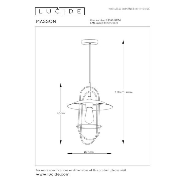 MASSON Pendant  E27/40W Yellow