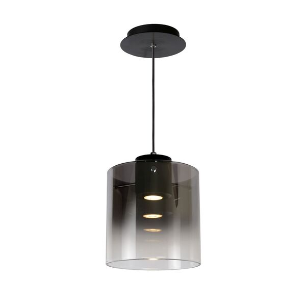 OWINO Pendant 1x GU10 LED Ø 20cm Black/Smoke Glass