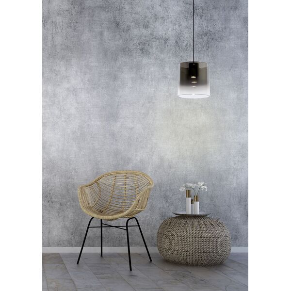 OWINO Pendant 1x GU10 LED Ø 20cm Black/Smoke Glass