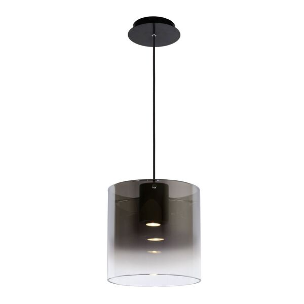 OWINO Pendant 1x GU10 LED Ø 25cm Black/Smoke Glass