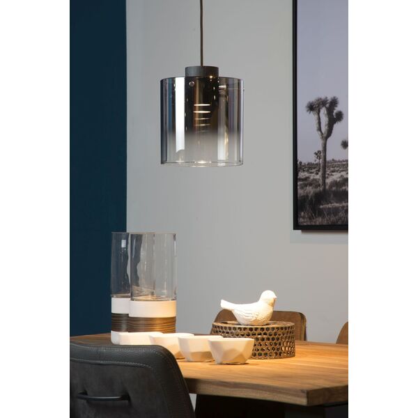 OWINO Pendant 1x GU10 LED Ø 25cm Black/Smoke Glass
