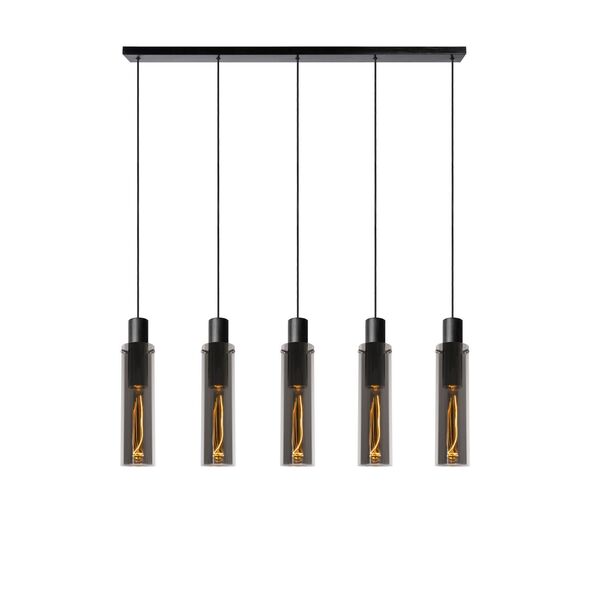 ORLANDO Pendant 5xE27/60W Black/Smoke Glass