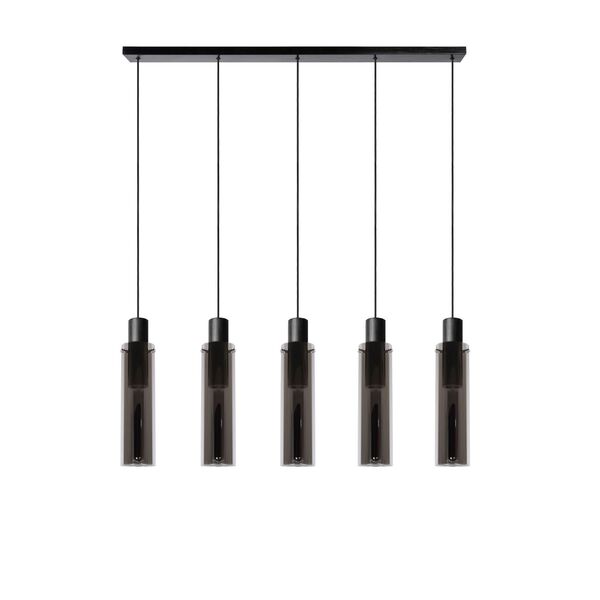 ORLANDO Pendant 5xE27/60W Black/Smoke Glass