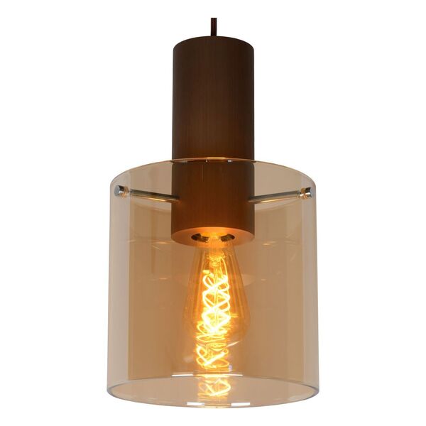 TOLEDO Pendant E27/60W Copper/Glass Amber