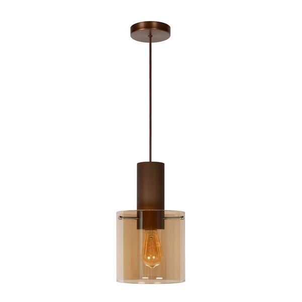TOLEDO Pendant E27/60W Copper/Glass Amber