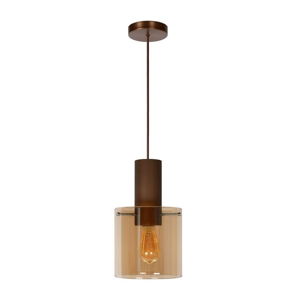 TOLEDO Pendant E27/60W Copper/Glass Amber