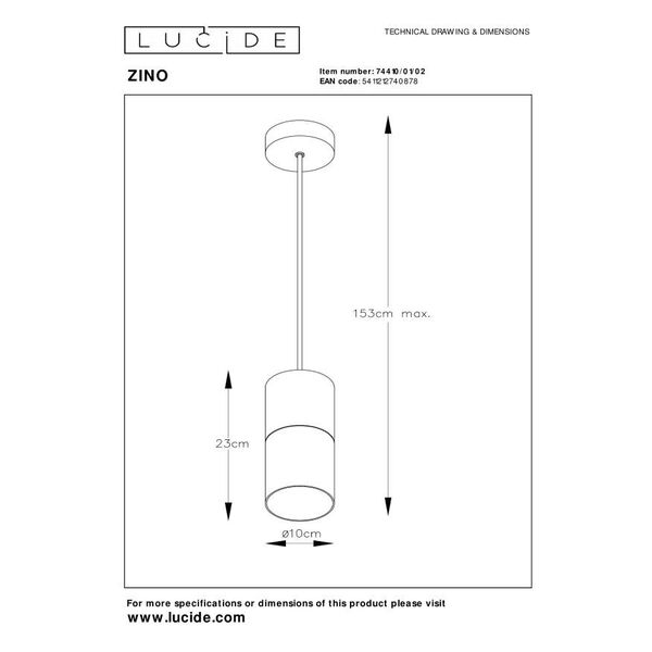 ZINO Pendant E27/60W Satin Brass/Smoke Glass