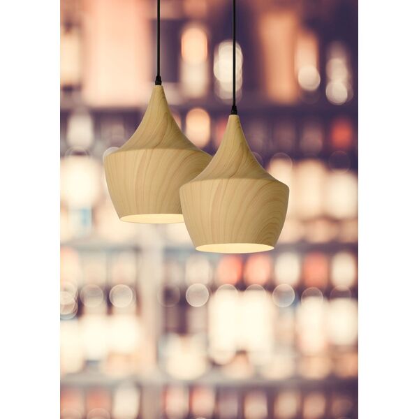 WOODY Pendant E27 D24 H30cm Clear Wood