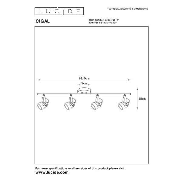 CIGAL Spot LED 4xGU10/5W 350LM 2700K Red Copper