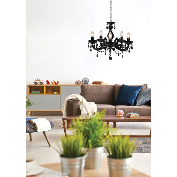 ARABESQUE Chandelier 5xE14/40W Black